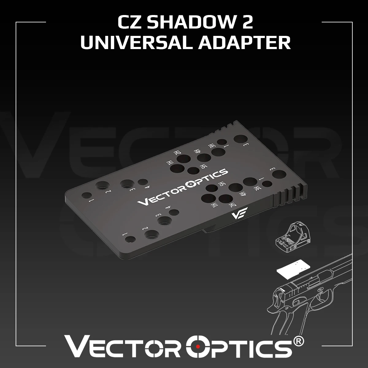 

Vector Optics Universal Red Dot Adapter Fit CZ Shadow 2,CZ 75 Shadow,CZ 75 SP-01 For Doctor/RMR/RMS Footprint,Frenzy Series