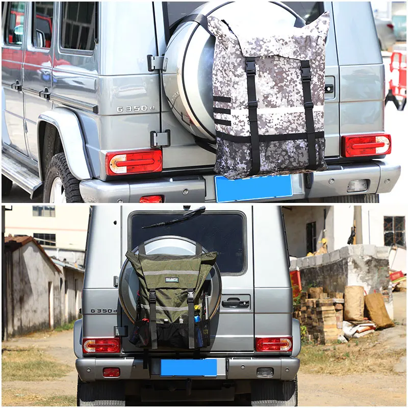 For Mercedes Benz G Class W463 2004-2018 green/Camouflage Color Car Rear Spare Tire storage bag storage bag car accessories