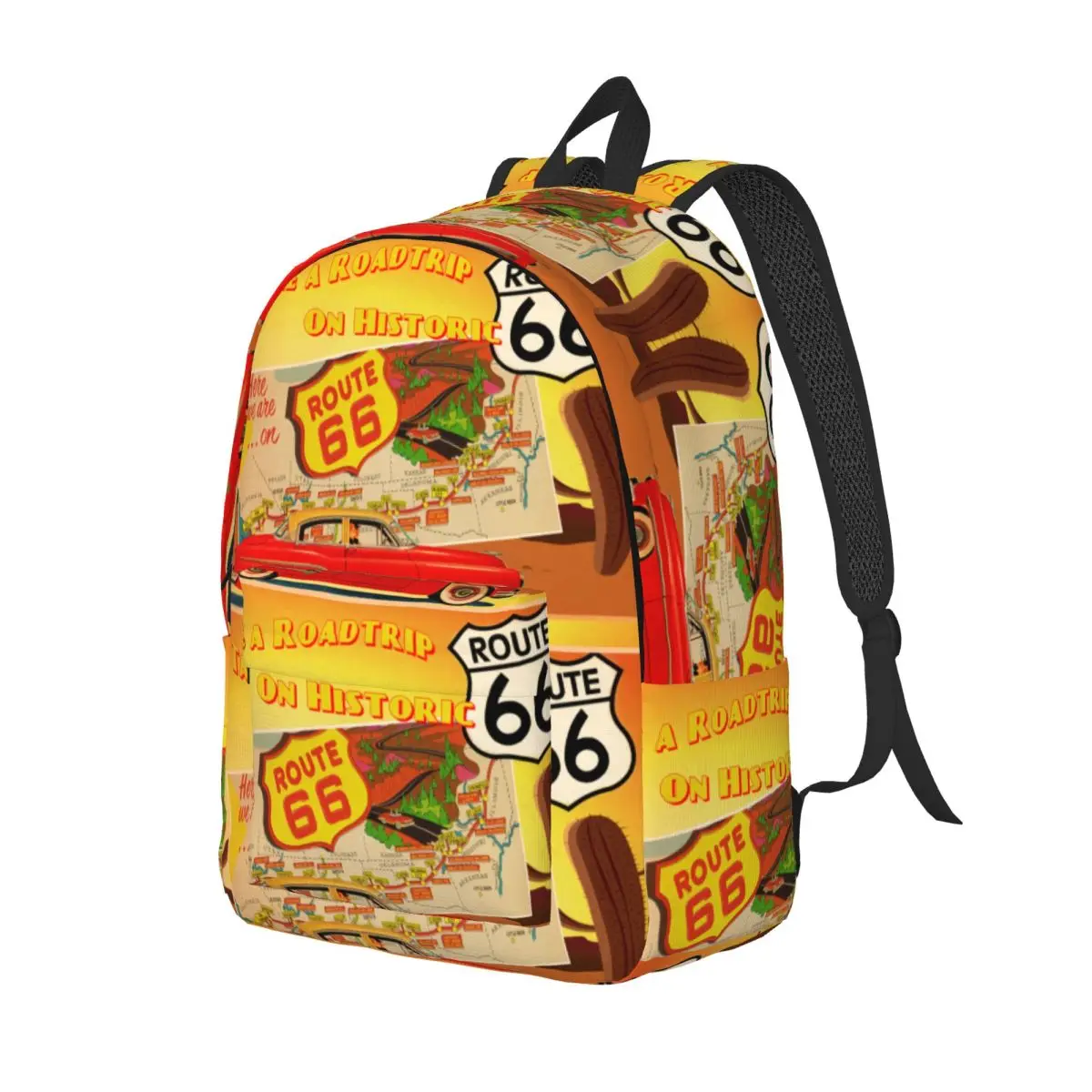 Custom Vintage USA America Highway Route 66 Laptop Backpack Women Men Fashion Bookbag for College School Students Bag