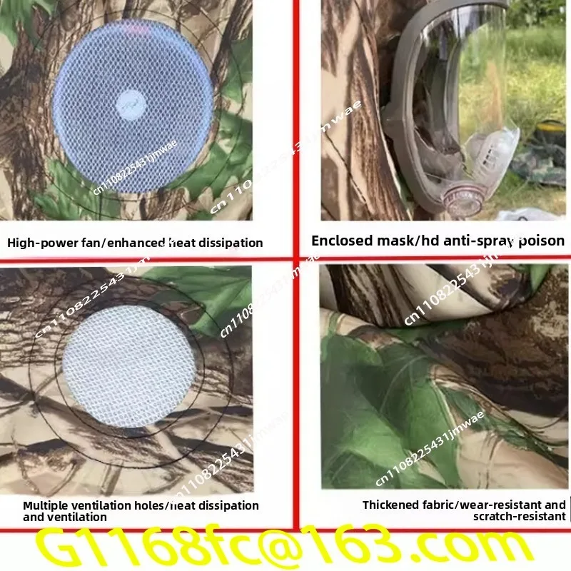 A Complete Set of Anti Bee Clothing with Three Connected Fans, Thickened and Breathable Specifically Designed for Climbing Trees
