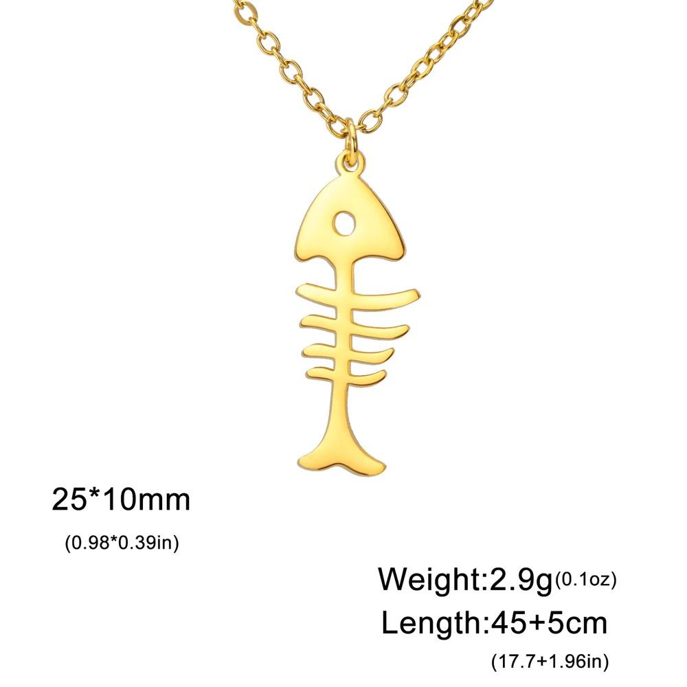 My Shape Katzen-und Fischgräten Anhänger Halsketten für Frauen Mädchen Kätzchen Tiere Charms Halskette Halsreif Edelstahl Schmuck – Detail 26