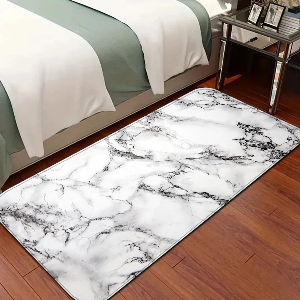 Marble Floor Mat Retro Multiple Choice Living Room Kitchen Rug Non-Slip Modern Home Decor