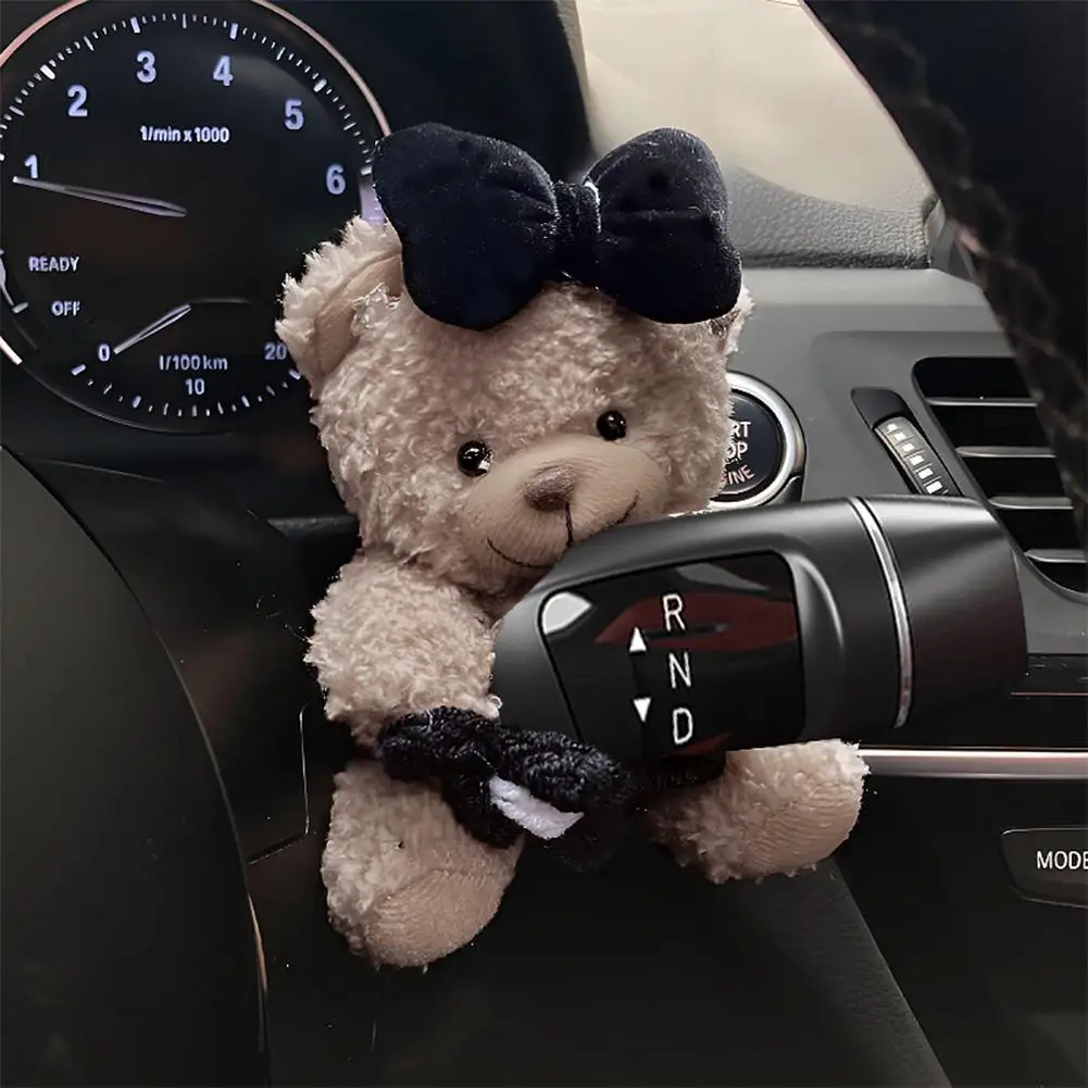 Pilot Bear Used for Car Gear Shift Decoration Cute Turn Signal Dolls Wiper Dolls Rearview Mirror Ornament