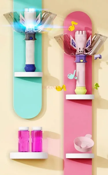 نوع جديد من جهاز تحويل الشكل مصراع الفقاعات مع عصا الضوء الإلهية آلة نفخ الفقاعات لعبة أطفال شعبية على الإنترنت