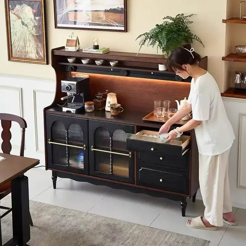 A Solid Wood Wall Integrated Locker Living Room Storage Locker