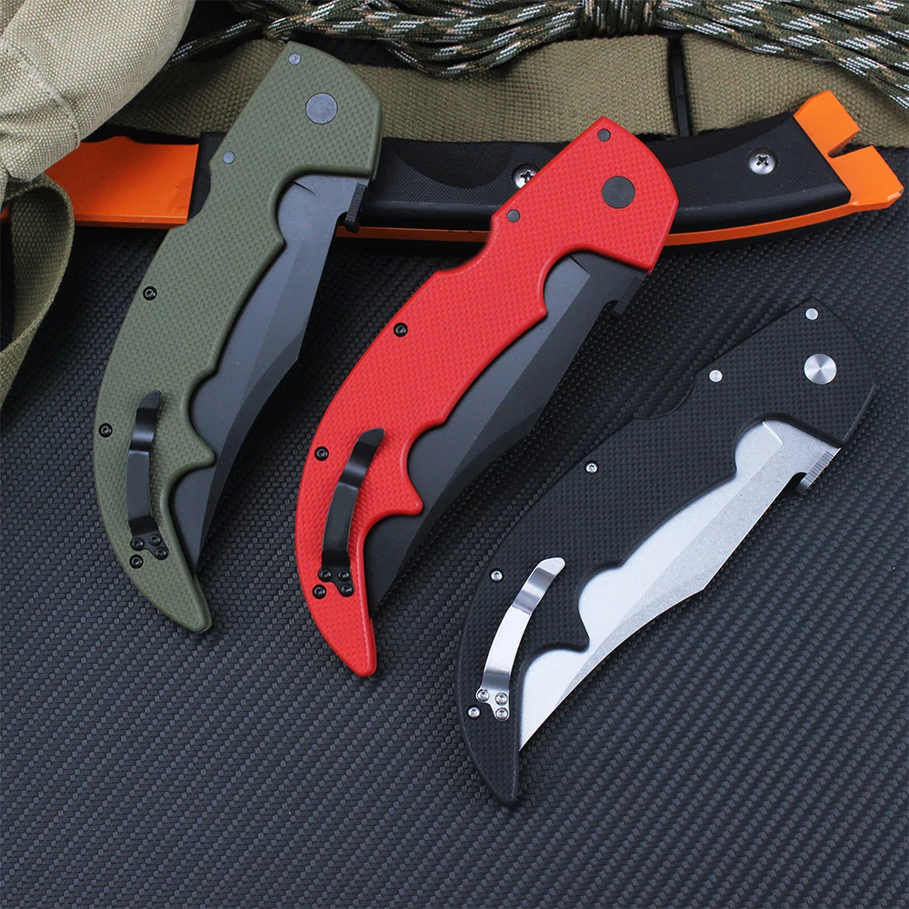 12.4\'\' Large/Medium Size Cold Outdoor Folding Knife AUS-10A Steel Blade Professional Military Survival Hunting Knives edc Tools