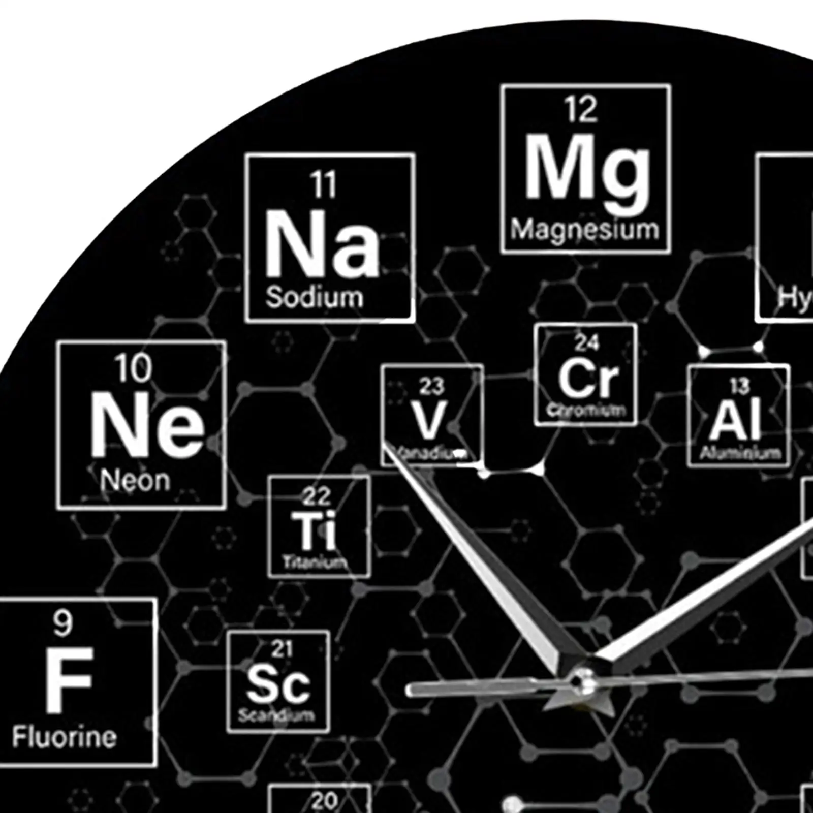 Periodic Table of The Elements Wall Clock Round Wall Art Decor Practical Gift