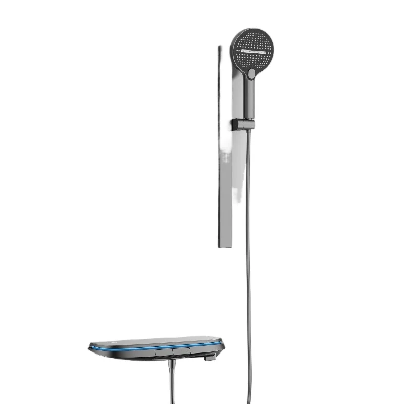 

Roof spray shower set gun gray shower constant temperature digital display bathroom bathtub milky white pressurized home