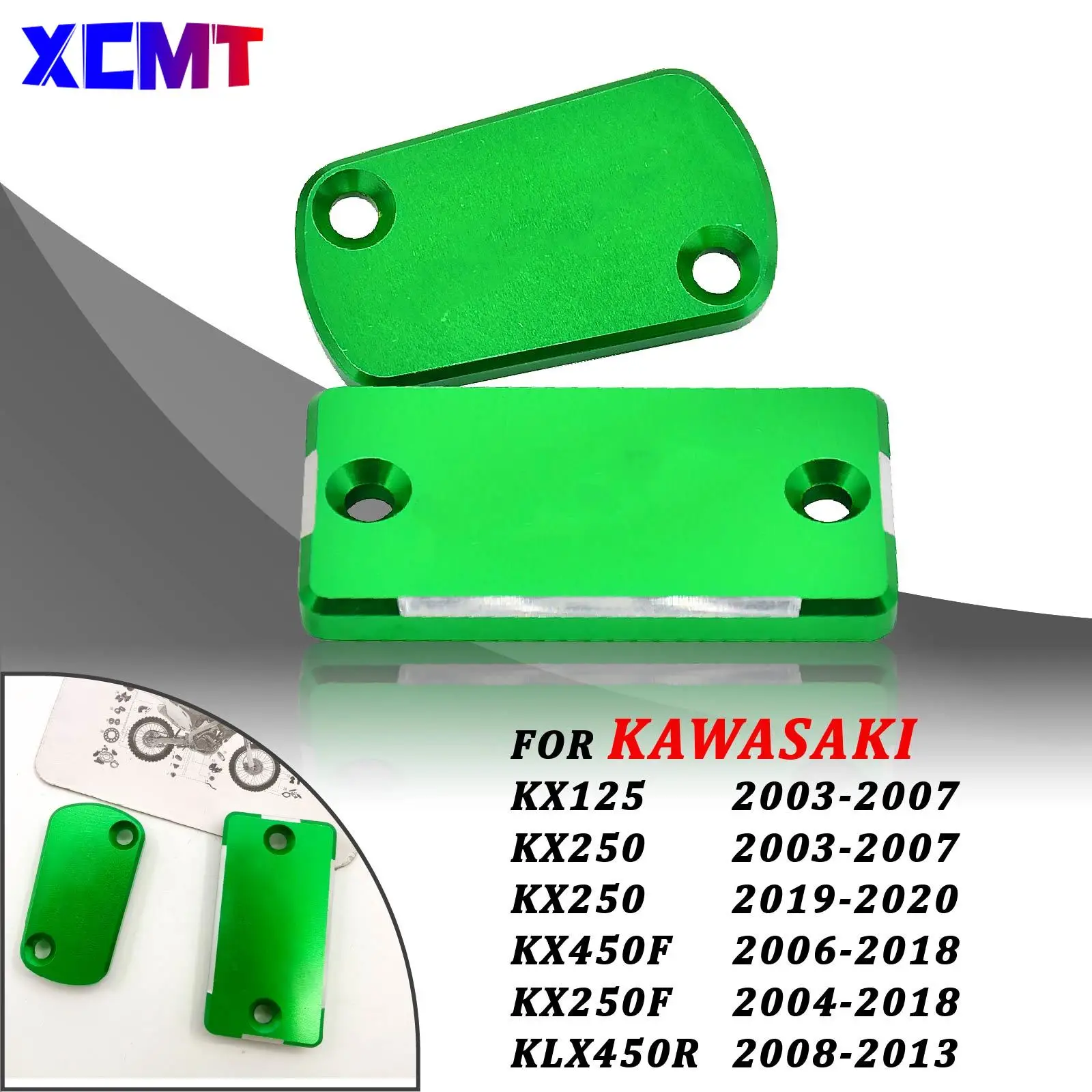 CNC Motorcycle Front Rear Brake Fluid Reservoir Cap Cover For Kawasaki KX125 KX250 KX250F KX450F KLX300R KLX450R KX 250F 450F