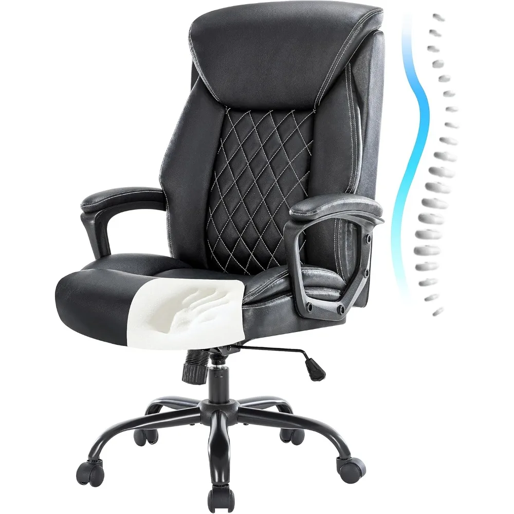 

Ergonomic office chair, leather office chair, high backrest administrative office chai28.5"D x 25.4"W x 46.5"H