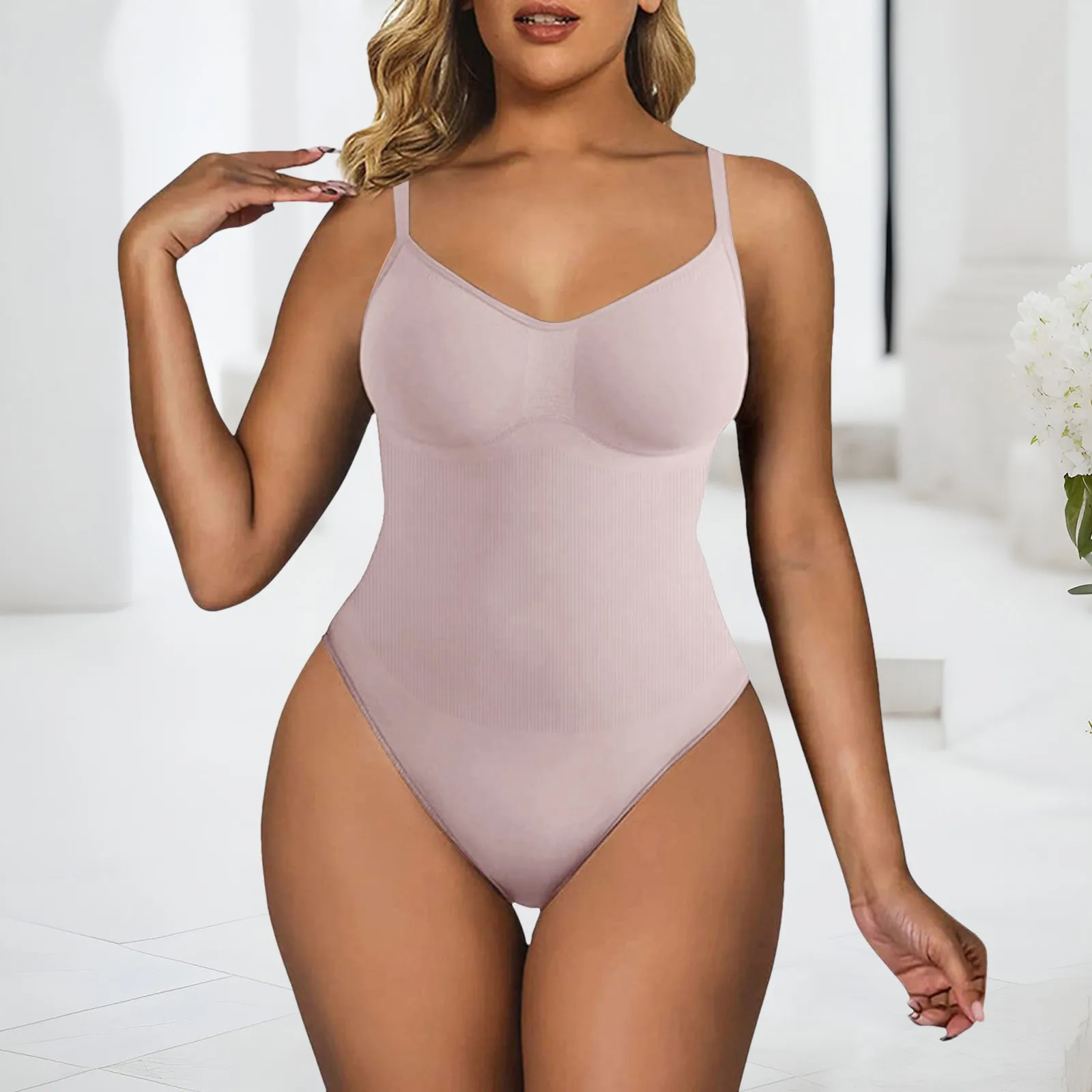 Seamless Body Shaping Bodysuit, Casual, Controlling, Butt Lifting, Plus Size, cuecas Tanga, suspensórios, espartilho apertado, ligado camisas