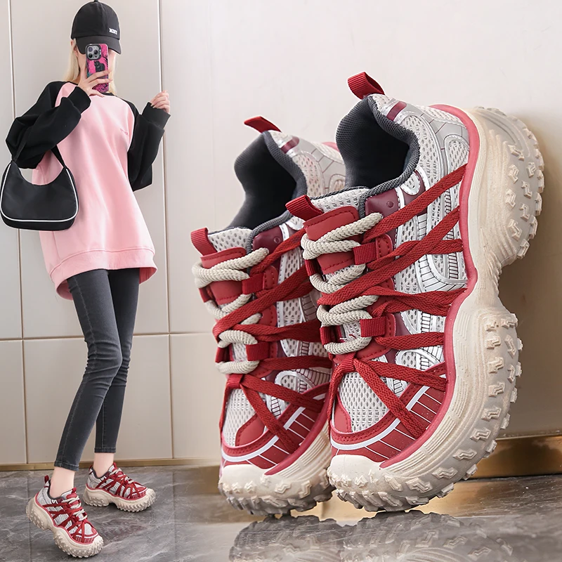 

Women's 6CM Platform Sneakers for Women Comfortable Walking Shoes Non Slip Rubber Sole Casual Fashion for Daily Wear