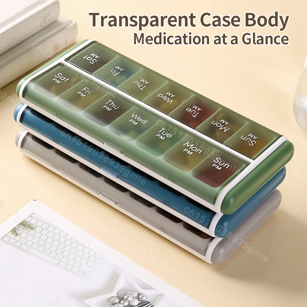 14 Grids Small Pill Cases Organizer Box Weekly Travel Pill Organizer Portable Pocket Pill Case Holder Plastic Container Box image 5
