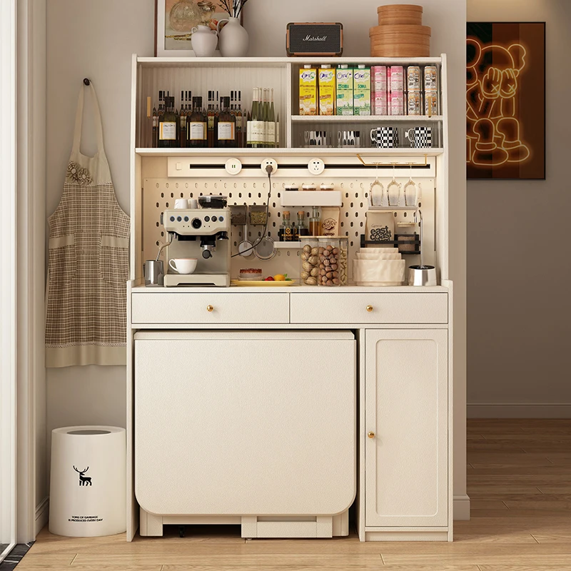 Solid wood dining  wine  integrated high cabinet against the wall Small apartment can be embedded in bar