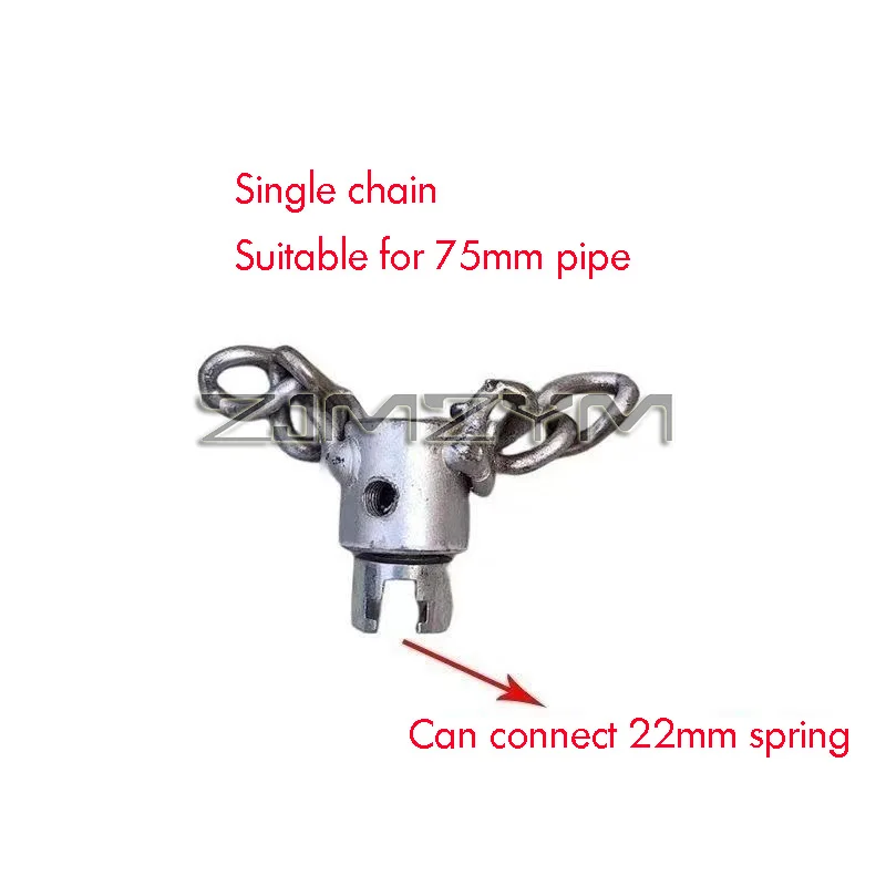 Multi-Purpose Push-Type Rotary Cable Sewer Dredge Flex-Shaft Descaling Chain Tool for PVC Pipe Maintenance 22mm Spring Included