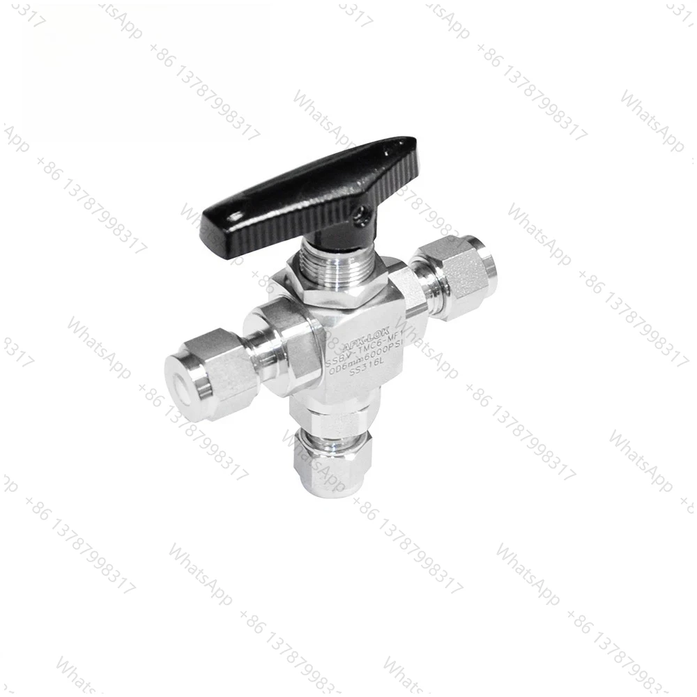 200bar 3 Way Ball Valve Stainless Steel 316 OD Compression 6mm, 8mm, 10mm, 12mm,1/8' 1/4' 3/8