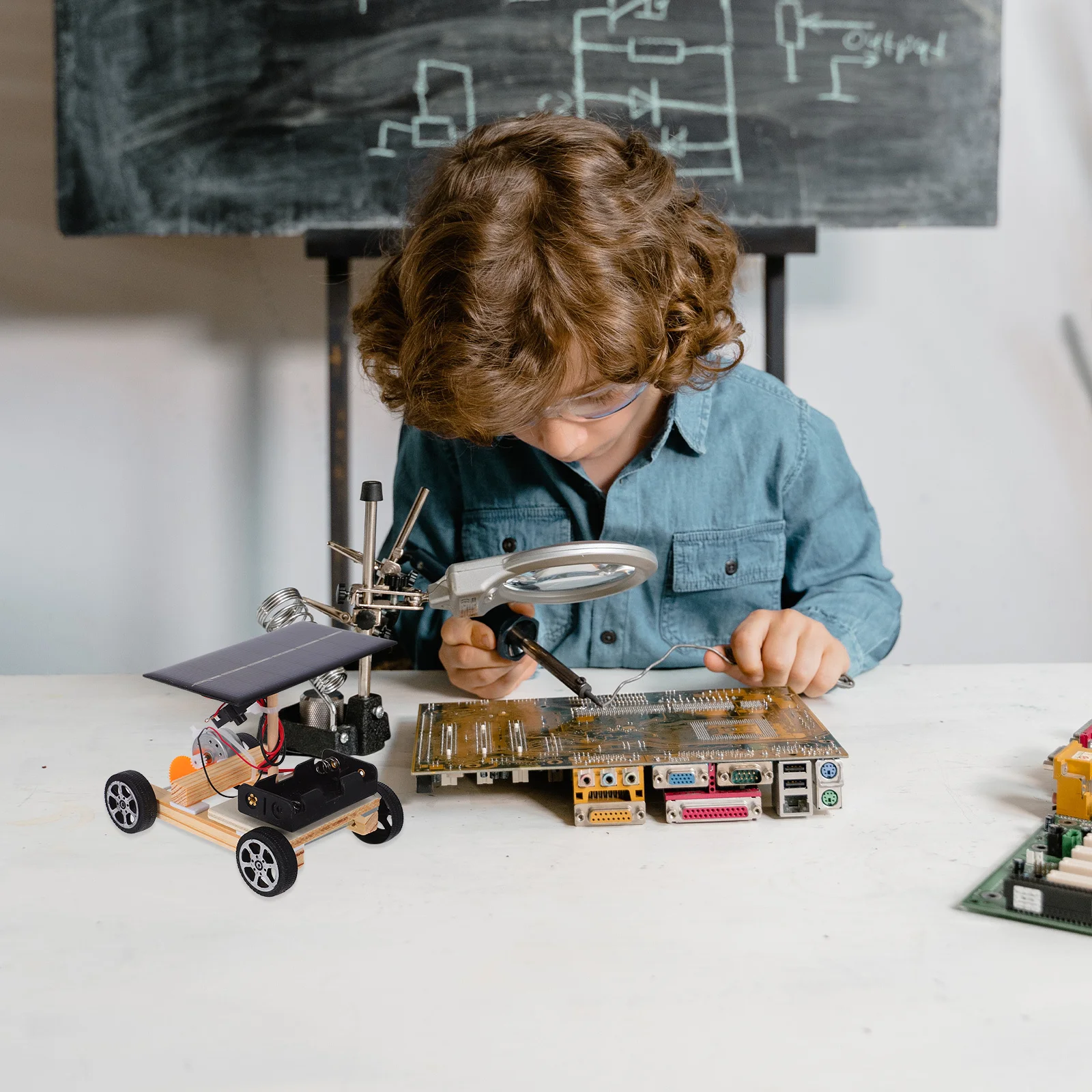 1Pcs Wooden DIY Car Creative Engineering Stem Science Building Kit Educational Gift for Children Boys Colorful