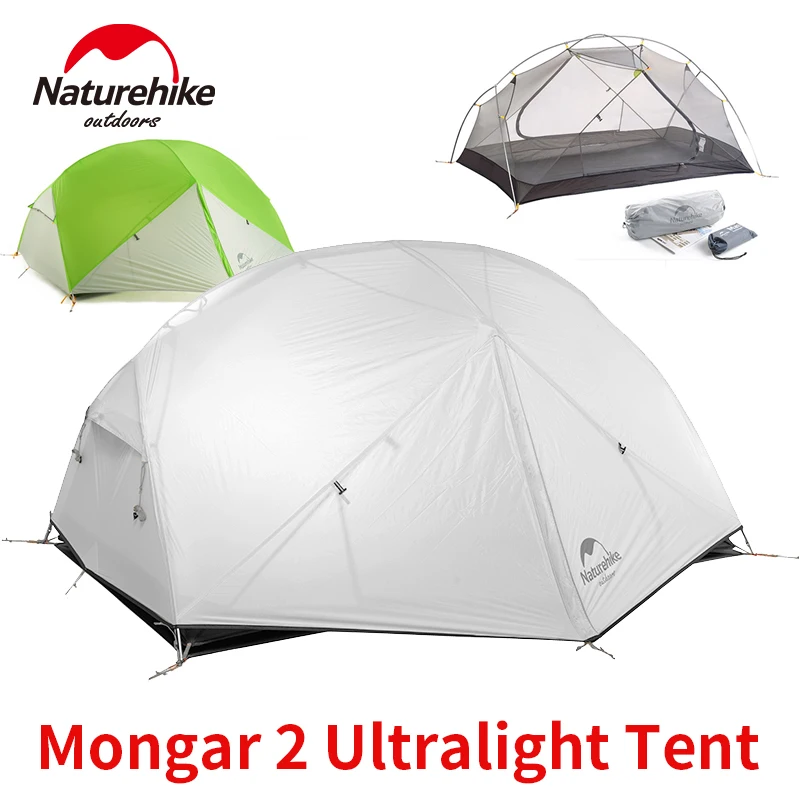 Naturehike Mongar 2 Tenda da trekking Tenda da campeggio ultraleggera a doppio strato in nylon 20D da viaggio 1-2 persone Impermeabile PU4000