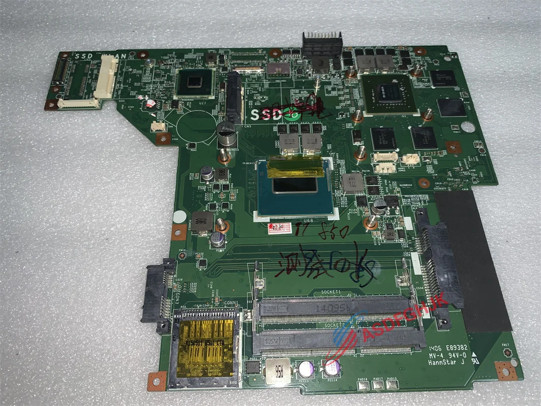 Used Genuine MS-16GF1 Ver : 1.0 FOR MSI MS-16GF GE60 LAPTOP MOTHERBOARD WITH I7-4700HQ AND GTX850M LVEDS    Tesed Ok