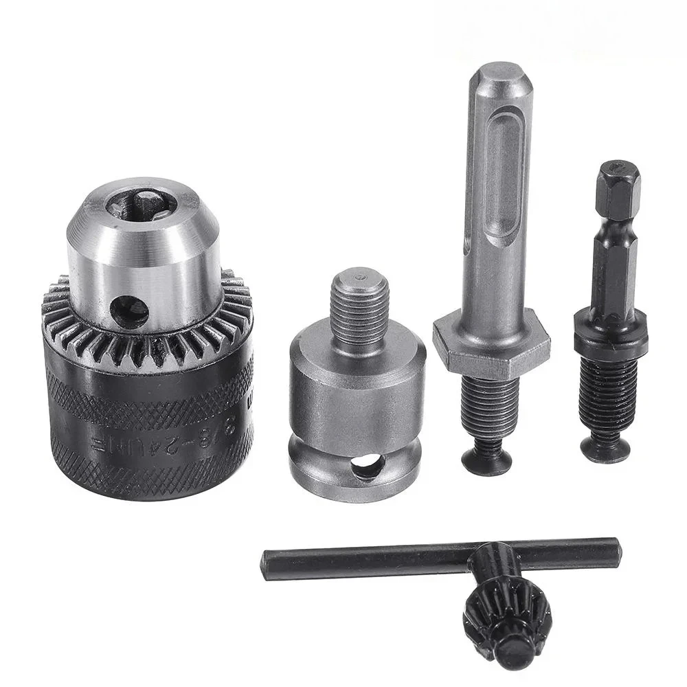 1.5-10mm Drill Chuck Adapter, Convert Impact Wrench to Electric Drill, 3/8-24UNF, Lightweight & Reliable