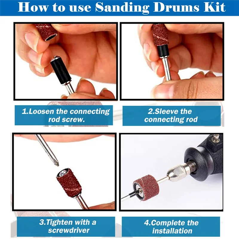 

SOFT-132 Pieces Sanding Drum Set,120 Pieces Aluminum Oxide 120Grit Drum Sander Sanding Sleeves And 12 Pieces Drum Mandrels