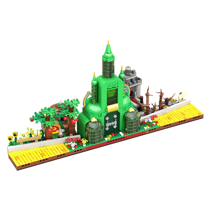 MOC el maravilloso mago Esmeralda ciudad modelo clásico cuento de hadas Castillo mágico modelo arquitectónico rompecabezas juguetes niñas regalo de Navidad