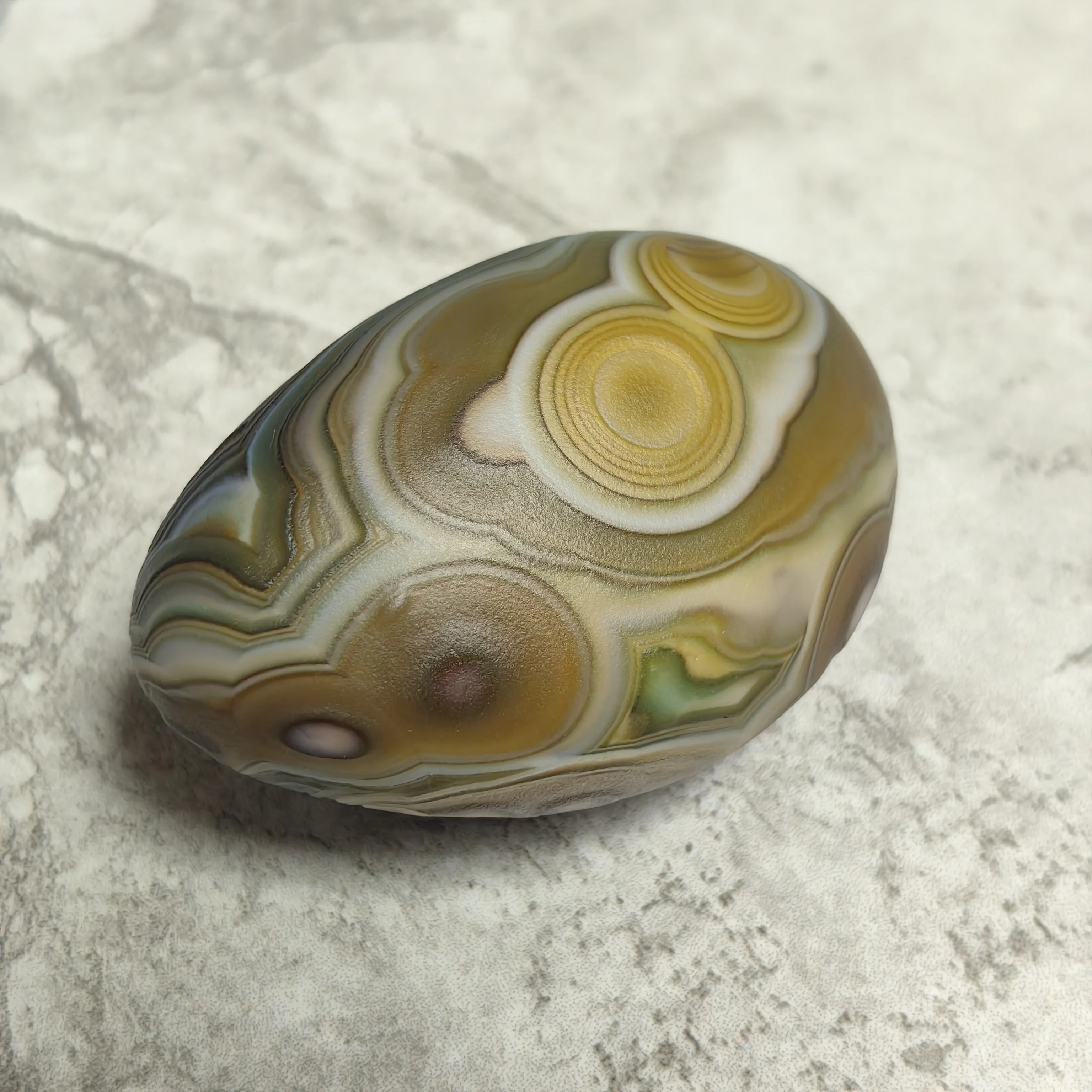 Pure Natural Divine Eyes Agate Haut-relie Palm Stones Reiki Meditation Good Luck, Jewelry DIY Ward Off Evil Amulet Decoration