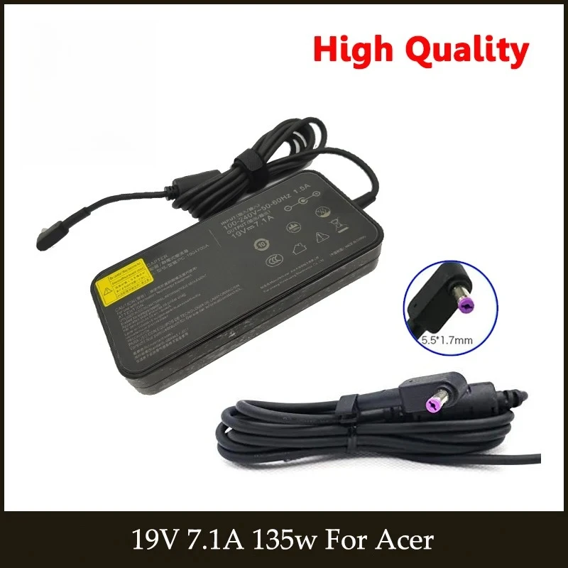 135w 19V 7.1A 5.5*1.7mm AC Laptop Charger For Acer Aspire V17 Nitro LITEON ADP-135KB PA-1131-16 VN7-792G-59CL