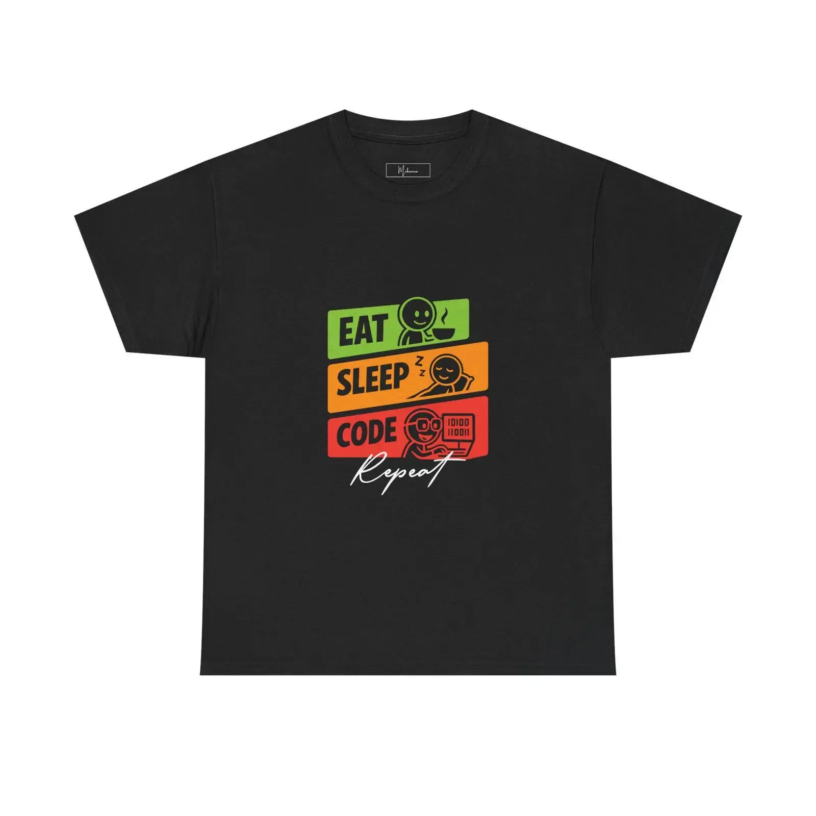 Eat Sleep Code Repeat T Shirt Programmer Coding for Developers Software Engineer vintage Washed Unisex graphic Soft homme