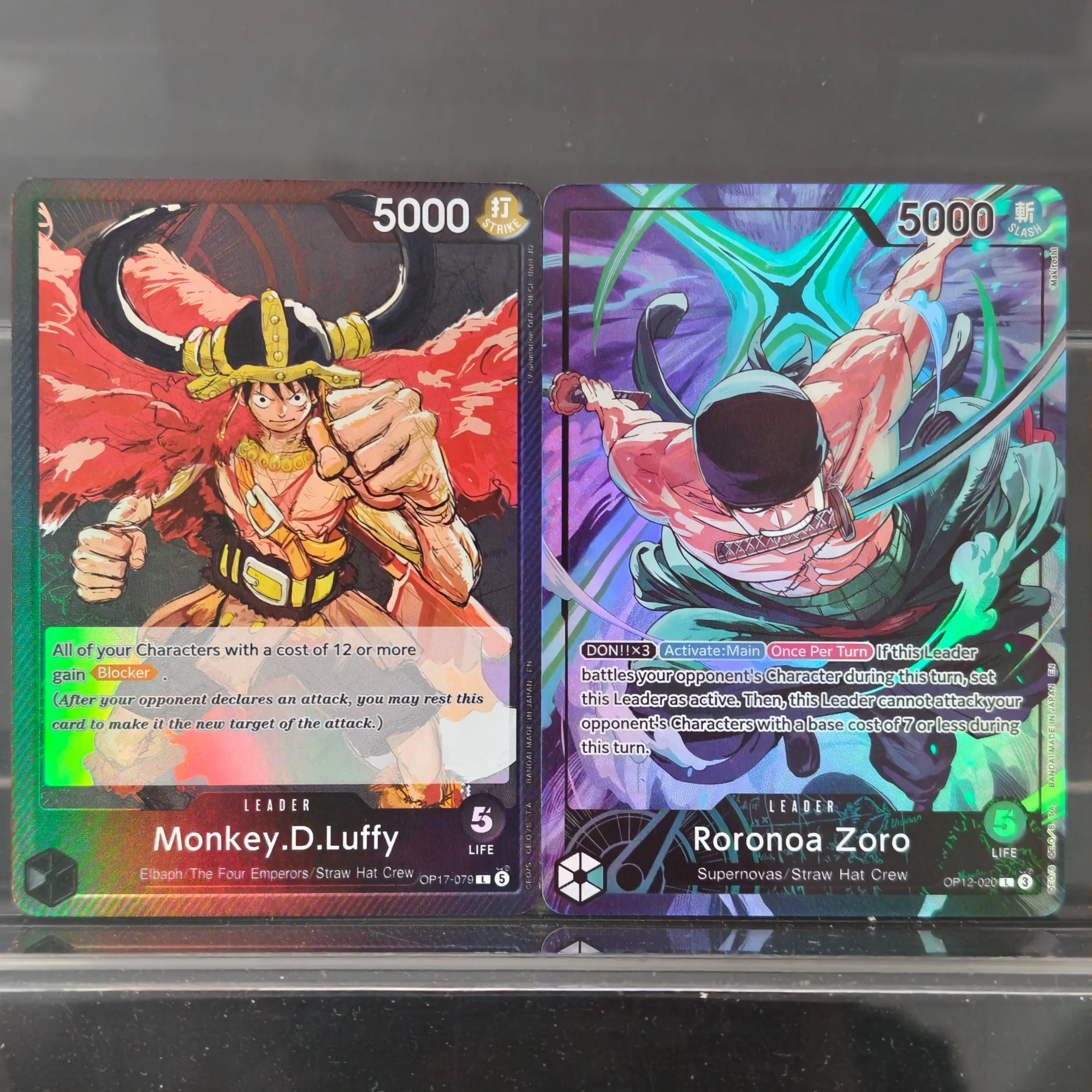 Proxy One Piece Cards Set Custom Monkey D Luffy Elbaf Roronoa Zoro Leader English Holographic Rainbow TCG Collection Cards
