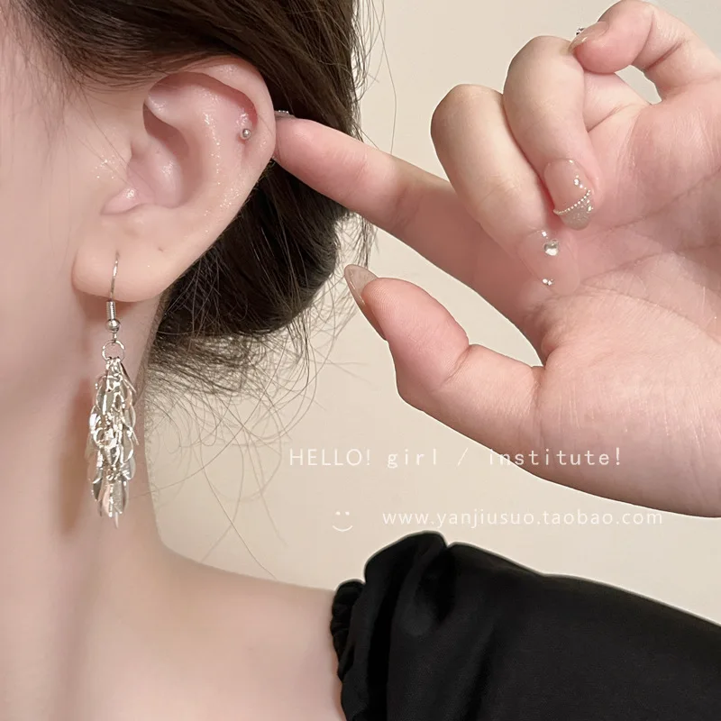Earrings Wheat Tassel Mini Dangle Elegant Slim Lightweight Gold Tone Comfortable Daily Casual Office Jewelry Women