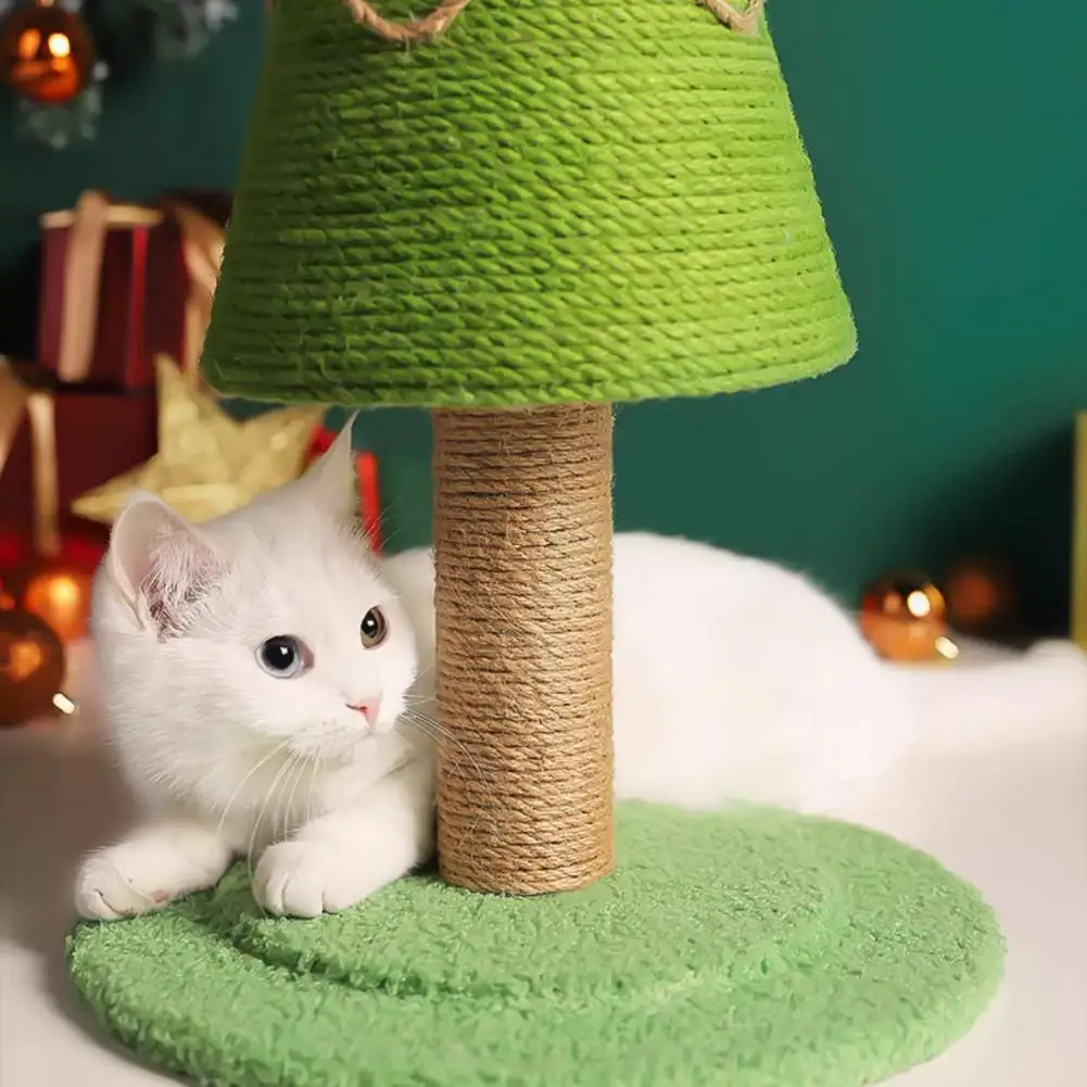 Cat Scratching Post to Satisfy Scratching Needs Christmas Tree Design Cat Scratcher Durable Plush Ball for Cats for Christmas