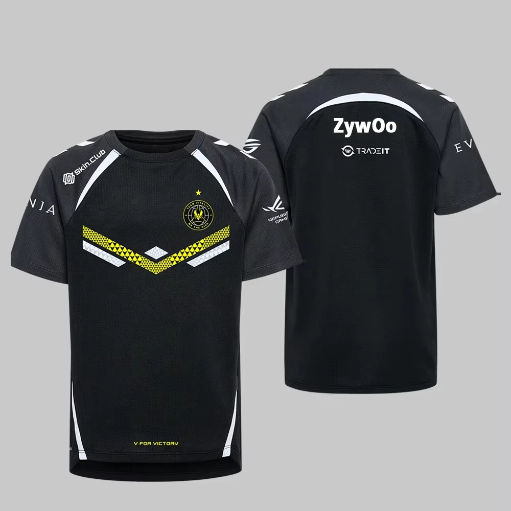 فريق حيوية 2025 جديد CS2 Esports Jersey CSGO زي تدريب رئيسي للجنسين ملابس الشارع الشهير بلوزات كبيرة الحجم VIT المشجعين تي شيرت ZywOo #1