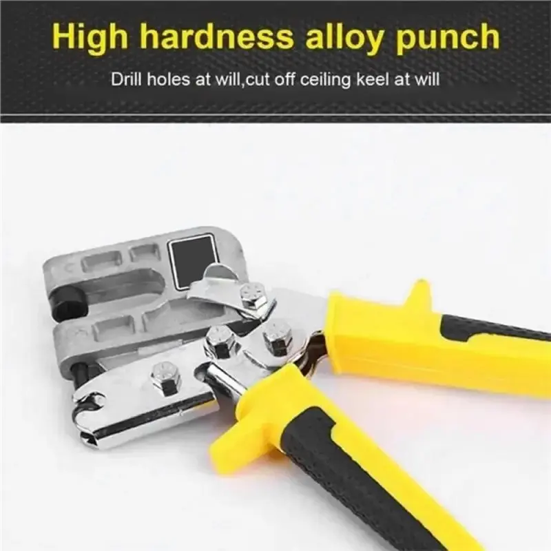 ABBN-Aluminum Alloy Ceiling Punching Tool Metal Stud Crimper Plaster Drywall For Fastening Metal Double Handed Keel Pliers