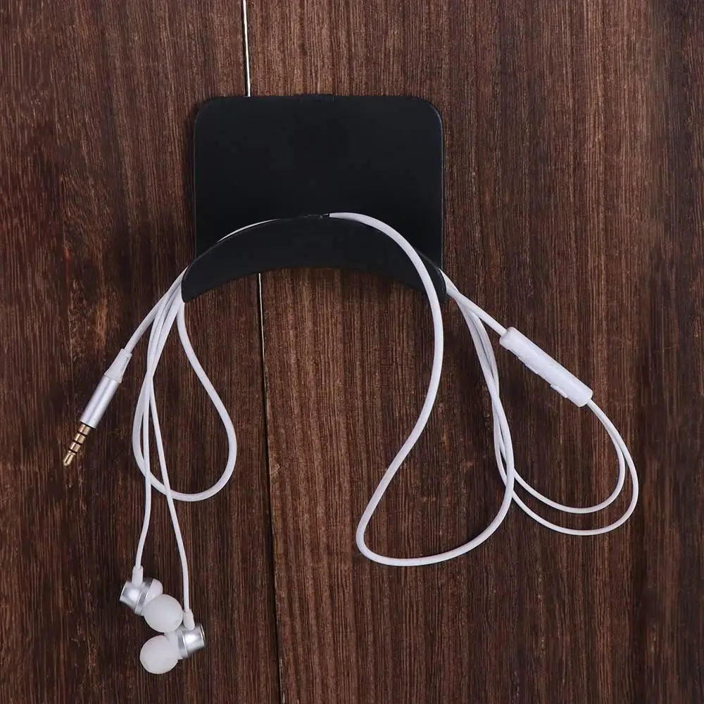 10pcs Storage Rack Punch-free Headphone Bracket Universal Adhesive Headphone Stand Hanger Hook Damage-Free Headset Holder Home