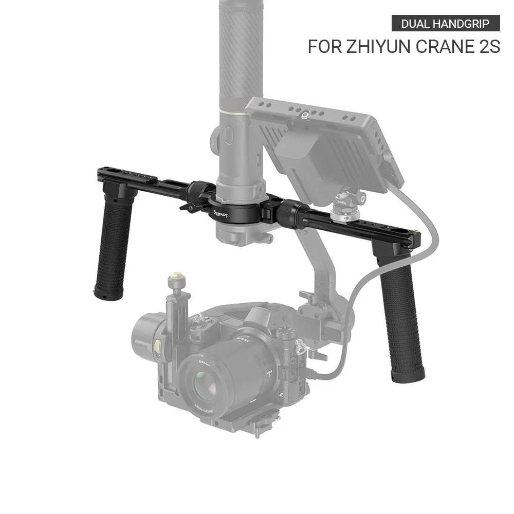 Двойная рукоятка SmallRig с креплениями для аксессуаров 1/4 и ARRI 3/8, холодным башмаком на рейке НАТО для ручного стабилизатора ZHIYUN CRANE 2S 3004 Двойная рукоятка SmallRig с креплениями для аксессуаров 1/4 и ARRI 3/8, холодным башмаком на рейке НАТО для ручного стабилизатора ZHIYUN CRANE 2S 3004