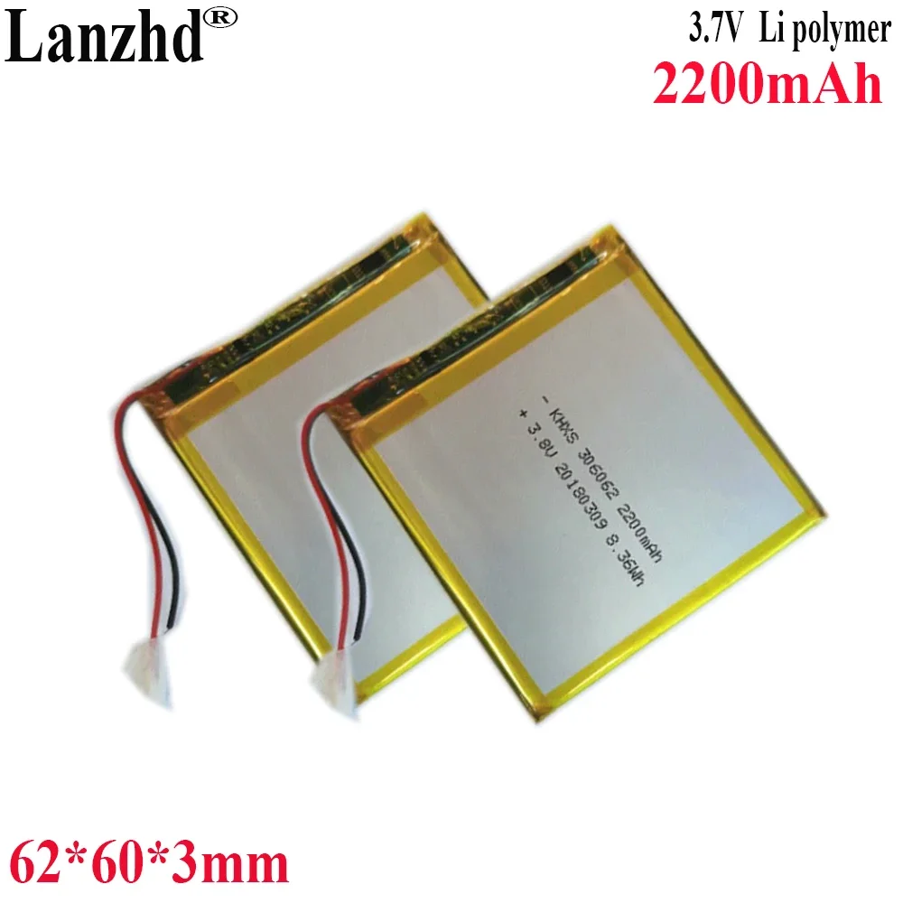 3.8V Li Polymer Batteries 2200mAh Soft package battery For Children's video teaching machine tablet  GPS 306062 62*60*3mm