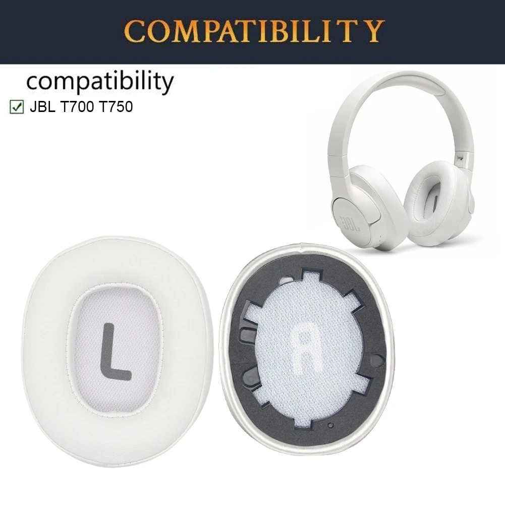 교체용 이어 패드 쿠션, 단백질 가죽 이어패드, JBL T700 T750 용 헤드폰 이어패드, 헤드폰 액세서리, 1 쌍