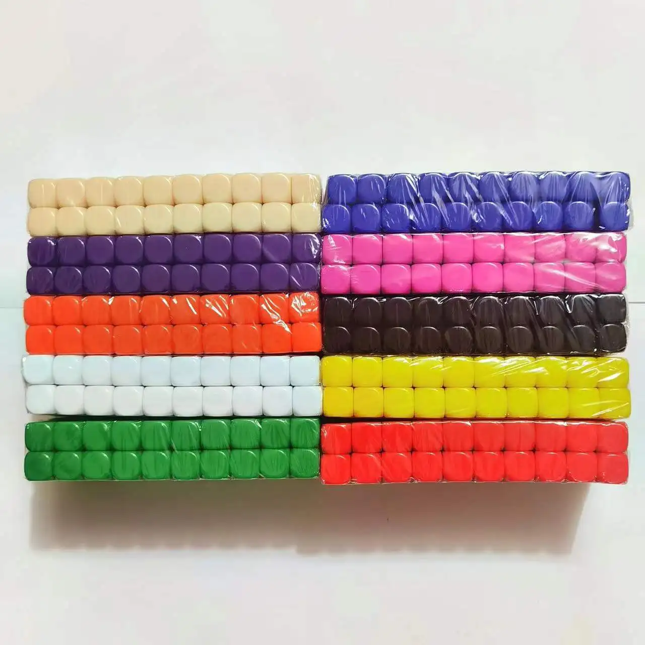 100Pcs 16mm Blank Solid Color Dice, Rounded Corners Smooth Surface, Custom Engraving Silk Screen for DIY Board Game Accessories