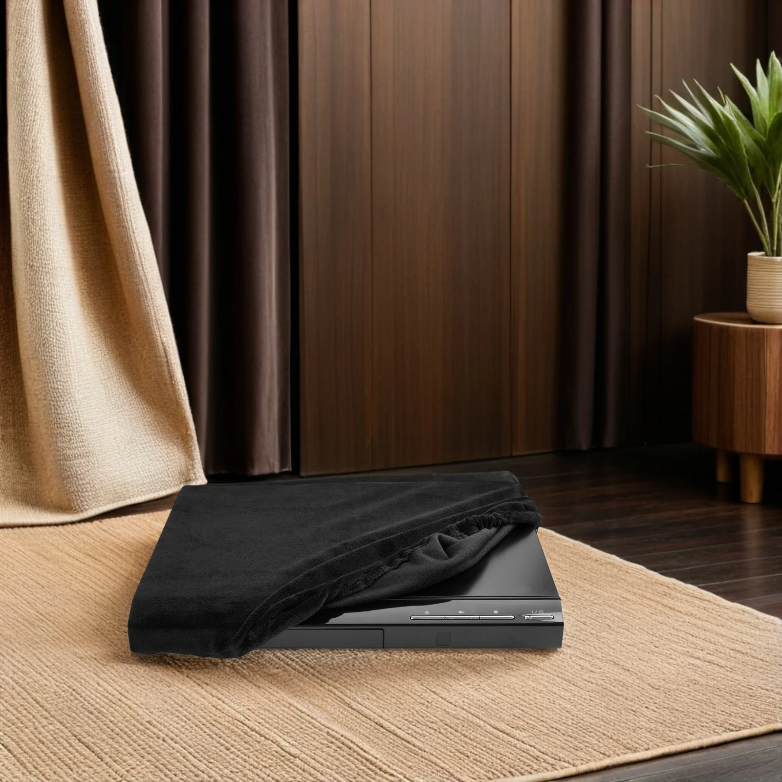 

Universal Fit Dvd Player Cover with Elastic Band Soft Lint Free Fabric Protection Against Scratches Dust Washable Decorative