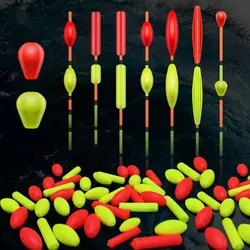 Fishing Floating Bobbers EVA Foam Fish Float Bean Set Yellow Red Foam Strike Indicator Fluorescent Drift Ball Foam 20pcs