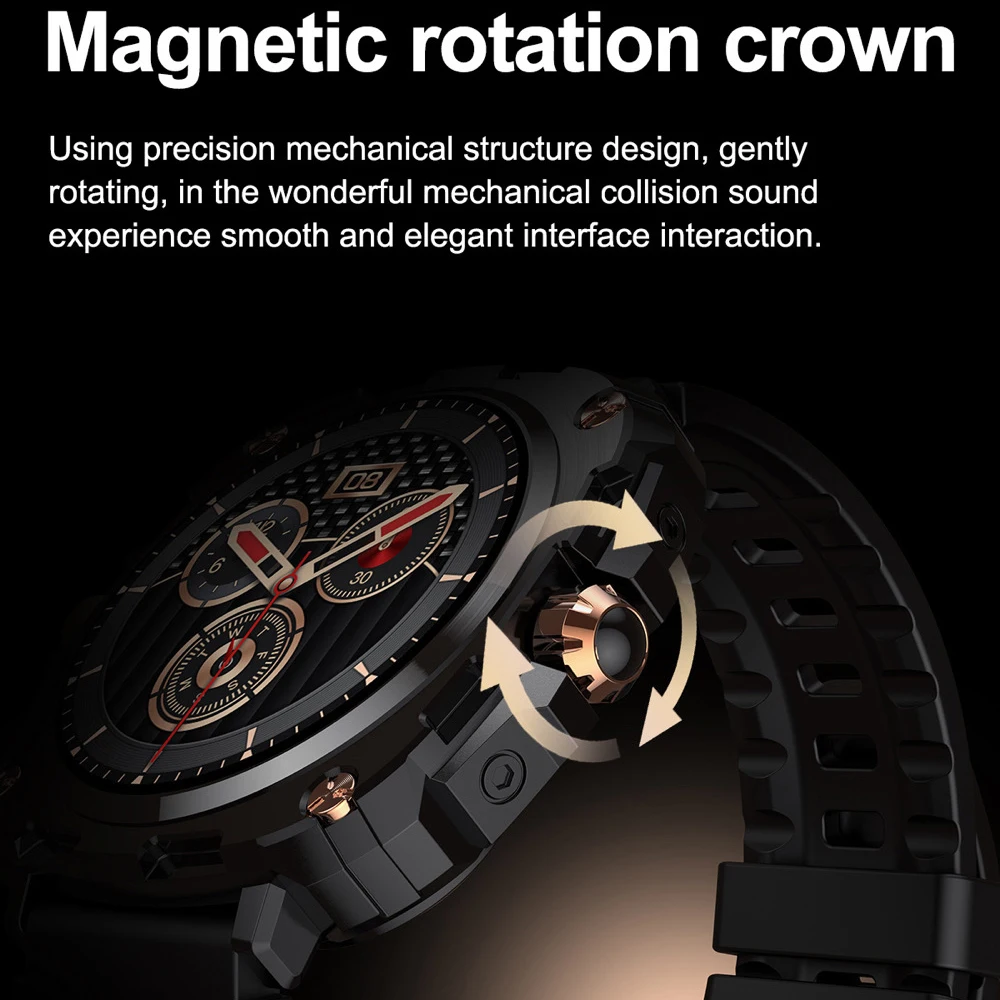 Reloj inteligente para exteriores, pantalla AMOLED de 1,43 ", llamada BT, deportes, Fitness, resistente al agua, memoria de 128M, salud, música, batería de 400Mah