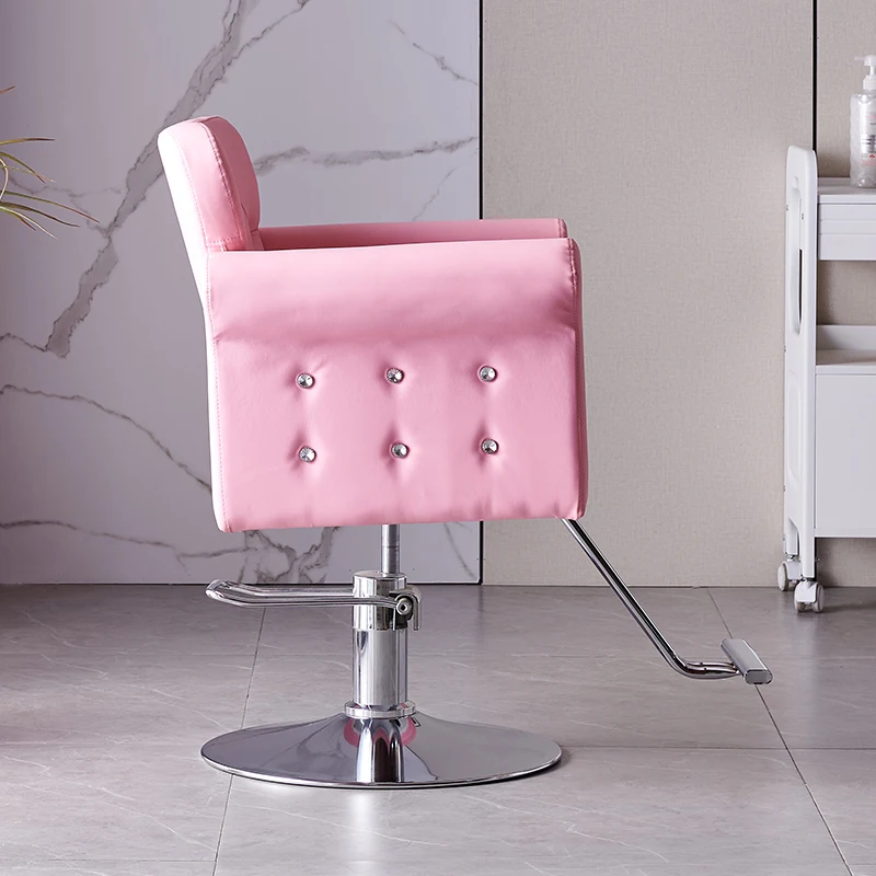 Silla de salón de pelo rosa, sillón ligero de lujo, elevador