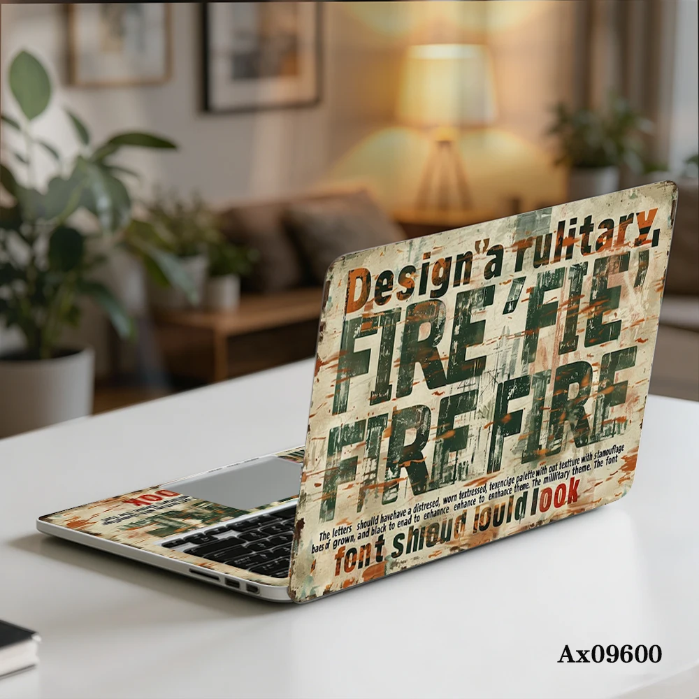 2 Pcs/pack Vintage Newspaper Collage Laptop Skin Stickers Self‑Adhesive Protective for 13‑17 Inch Laptop Sticker Decoration