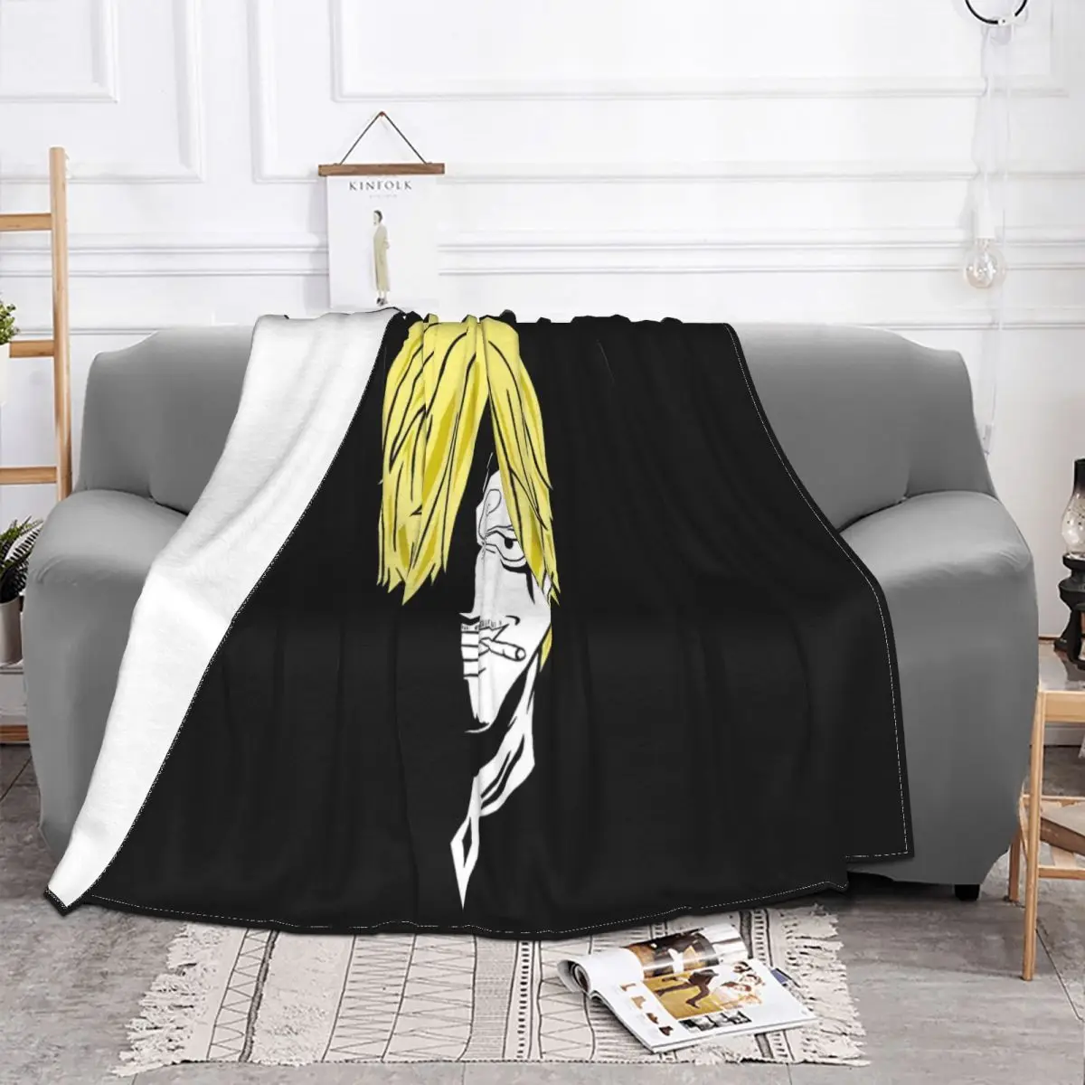 Sanji Pirat Herren T Roshi Piece Manga One Ruffy Samurai Gesicht Anime Fan Leisu Throw Blanket