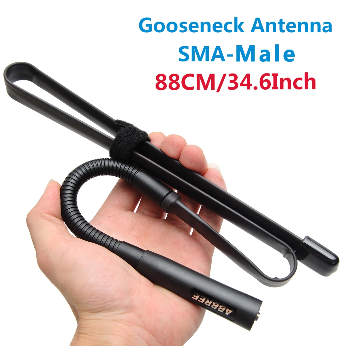 Antena Tática Dobrável ABBREE AR-152G SMA-Male Dual Band VHF UHF 144/430Mhz para Rádio Bidirecional TYT Wouxun Walkie Talkie