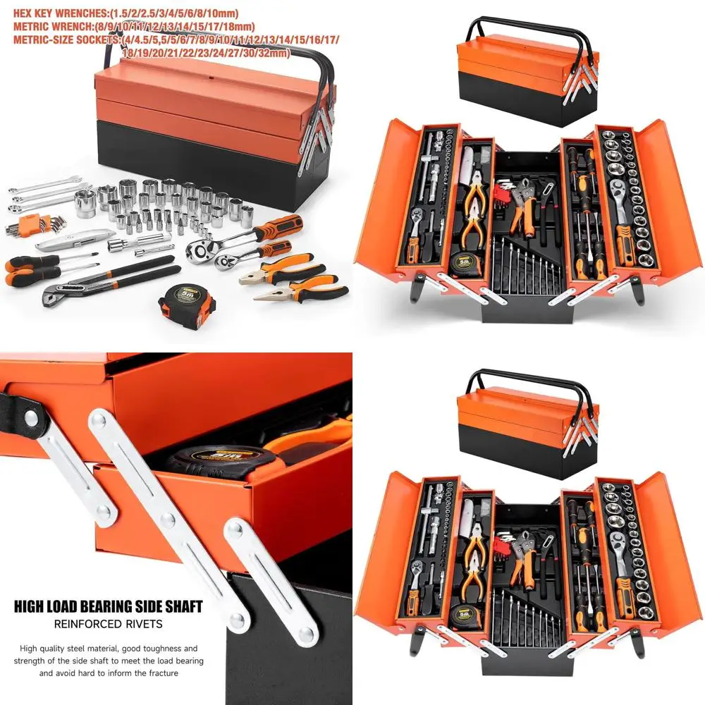 

85-Piece Socket Wrench Set in Metal Box: Comprehensive Tool Kit for Homeowners and DIY Enthusiasts