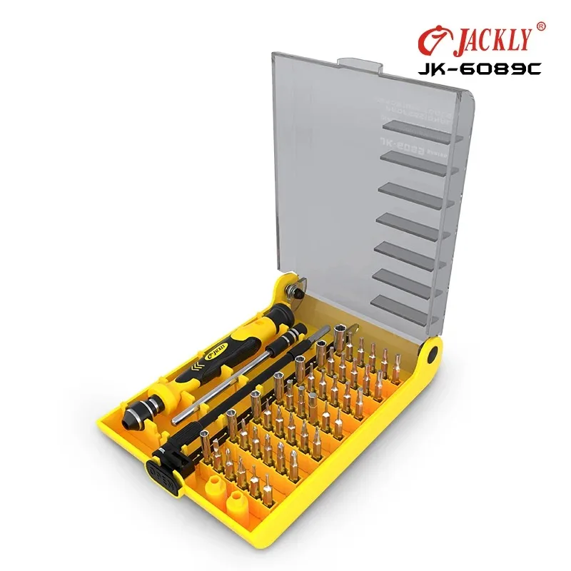 

JACKLY JK-6089C Professional Portable Screwdriver Box Set for Cellphone Laptop Gamepad Watch Electronic Product DIY Repair