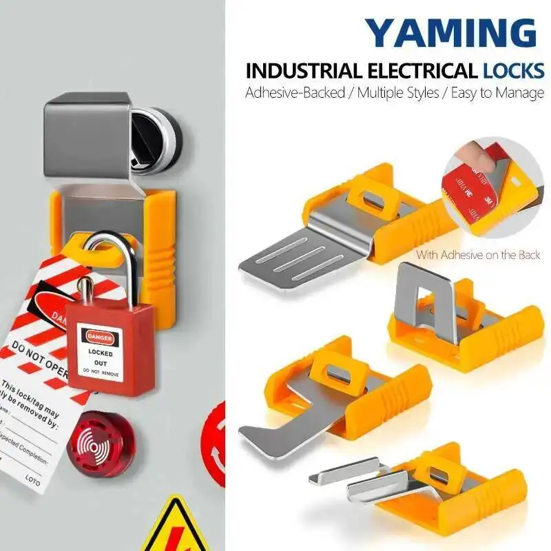 Industrial Electric Safety Lock Machine Room Cabinet Door Button Locks Switch Multi-Function Knob Handle