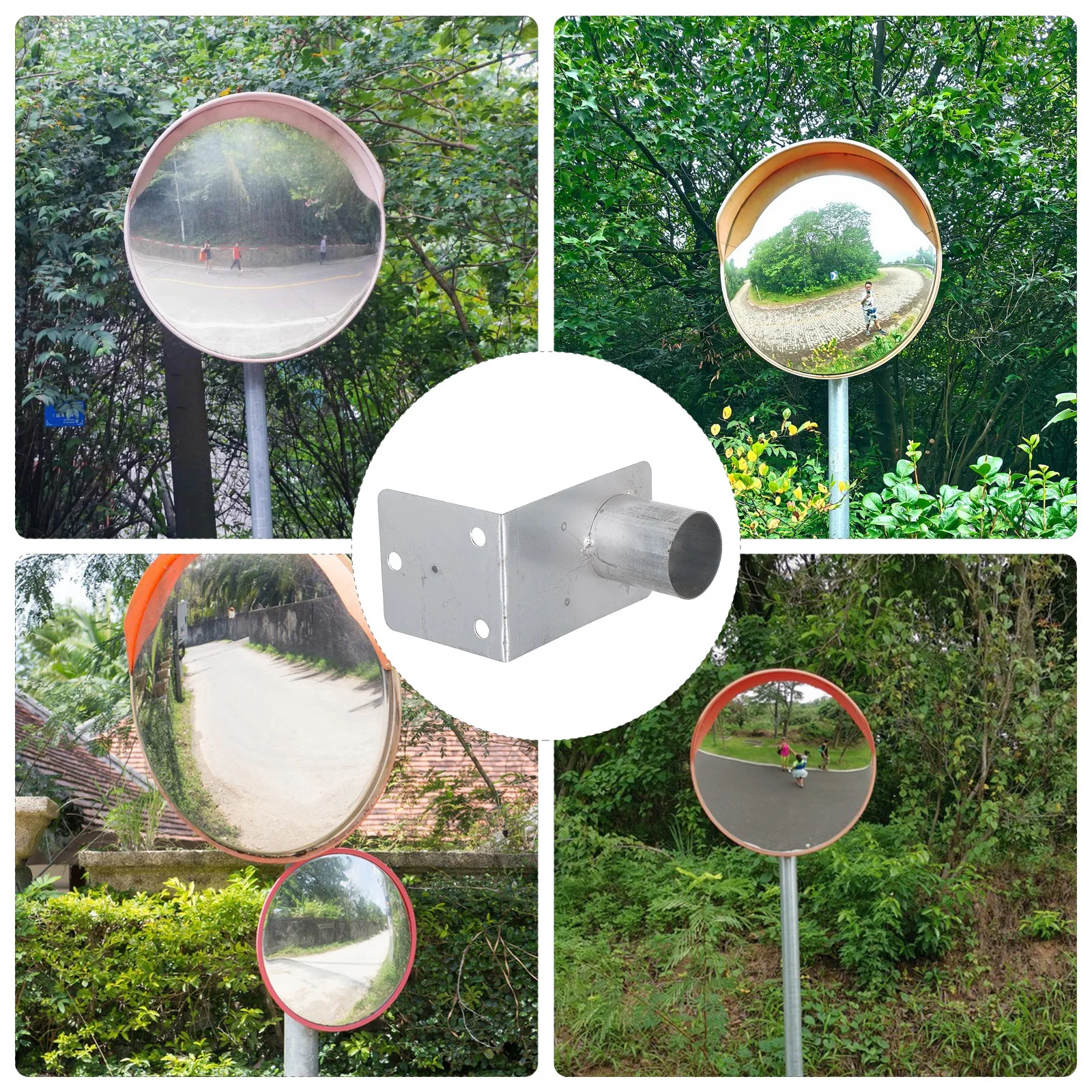 Wide Angle Mirror Bracket Heavy Duty Metal Mount For Convex Mirrors Wall Post Mounting Bracket For Traffic Safety